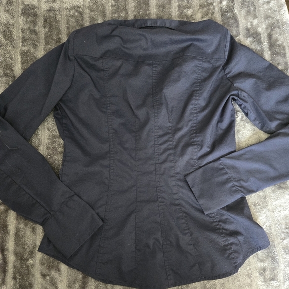 New York & Company Women's Dark Blue Button Up Size Small - Picture 3 of 5